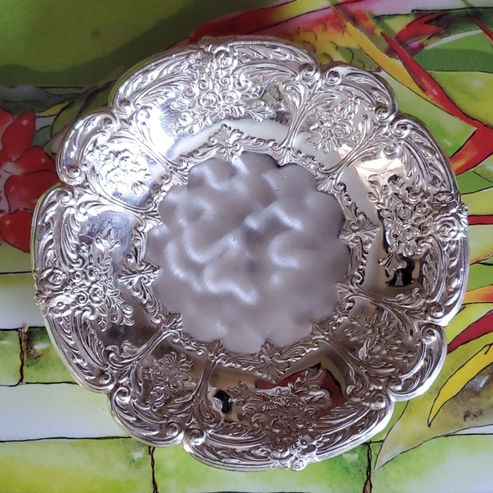 Vintage EPBrass Germany WMF Scalloped Edge Bowl